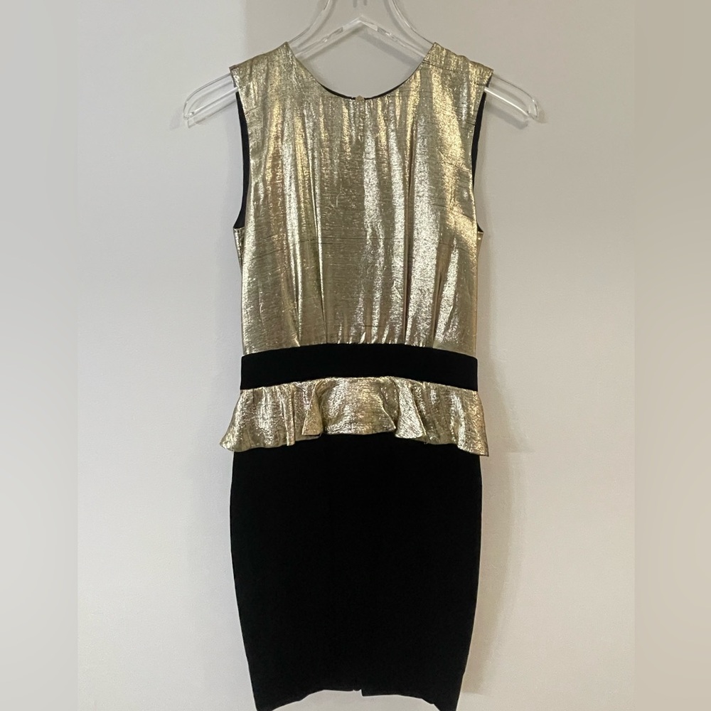 Emilio Pucci Gold & Velvet Peplum Dress NYE Dress